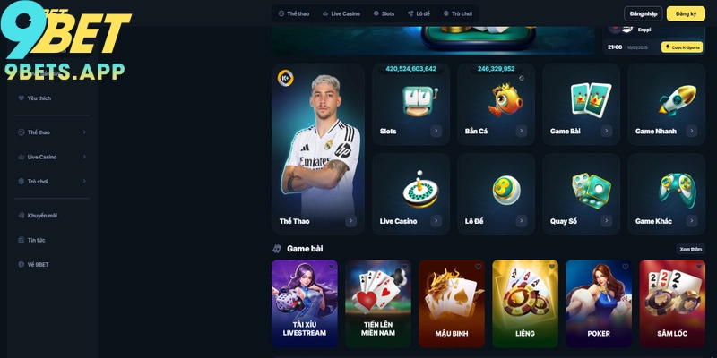 9BET là địa chỉ cá cược hàng đầu cho các tín đồ