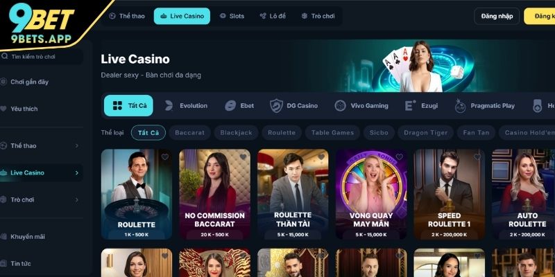 Giới thiệu sảnh Live Casino